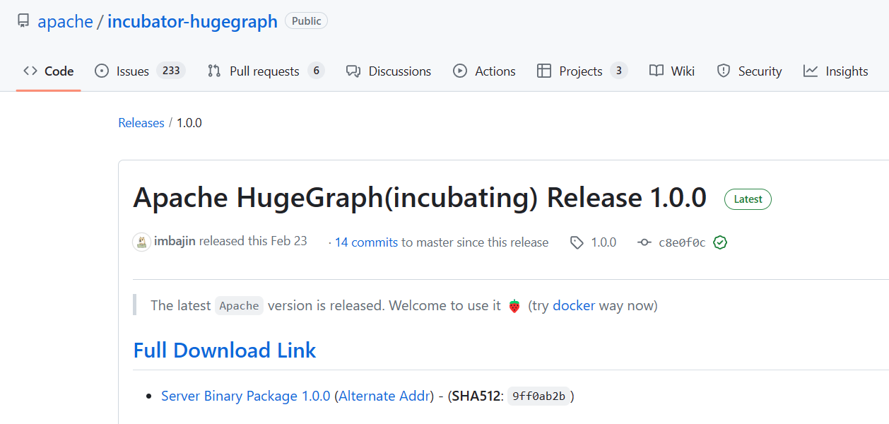天顺娱乐注册：百度自研国内首个开源图数据库：Apache HugeGraph 1.0.0 版本发布